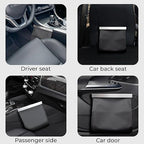 COZILO Leather Car Trash Can with Smart LED Light & Magnetic Closure,Leak-Proof, Odor-Lock Car Trash Bin for Any Cars, Sedans, SUVs, Trucks, Black