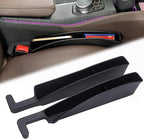 2 Packs Car Seat Gap Filler Organizer, Dual Slot Car Seat Gap Organizer, Gap Filler for Car, SUV, Trunk, Sedan Side Seat Gap Between Seat and Console, Car Seat Gap Plug with Storage Slot (Black)