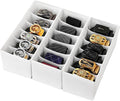 3 Packs Fabric Belt Organizer, 6 Grids Belt Organizer for Closet and Drawer, Foldable Dresser Drawer Organizers, Tie Holder -