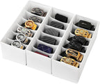 3 Packs Fabric Belt Organizer, 6 Grids Belt Organizer for Closet and Drawer, Foldable Dresser Drawer Organizers, Tie Holder -