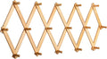 SKOLOO Accordion Wall Hanger with 16 Hooks, Modern Expandable Coat Rack Hat Rack for Wall, Solid Wooden, Natural Color