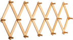 SKOLOO Accordion Wall Hanger with 16 Hooks, Modern Expandable Coat Rack Hat Rack for Wall, Solid Wooden, Natural Color