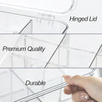 ZEXALOR Plastic Clear Storage Containers, Set of 2, Sock Organizer Divided Boxes with Lids, Underwear Drawer Organizer, Tie D