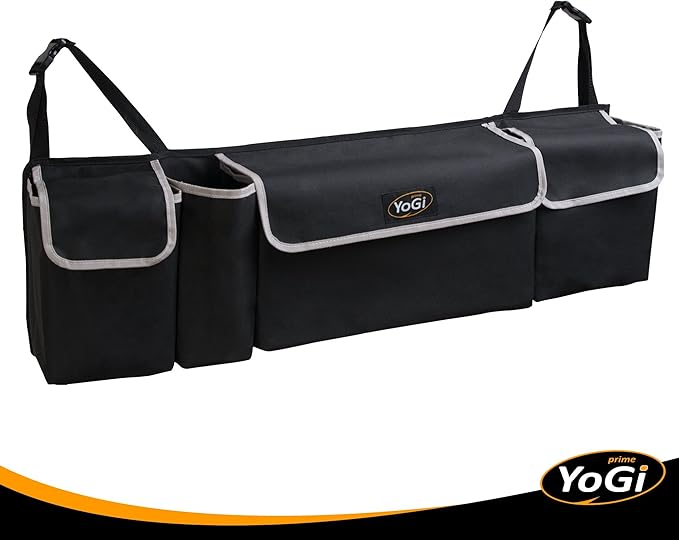 YoGi Prime Trunk Organizer for Suv | Hanging Trunk Organizer, Cars Trunk Organizers | Waterproof, 4 Pocket Backseat Storage Sol