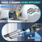 Handheld Vacuum Cordless, 15000PA Strong Suction Hand Held Car Vacuum Cleaner Portable with Multi-Nozzles & Washable Filter, 
