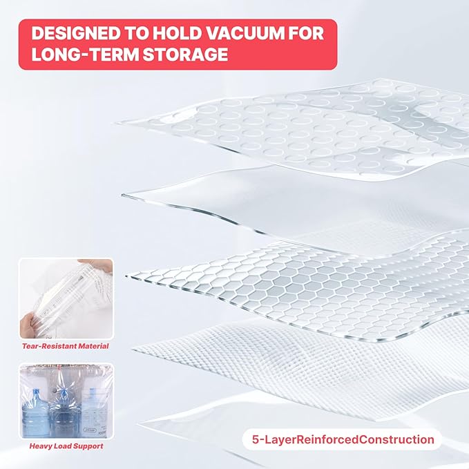 IDEATECH 8Pack Vacuum Storage Bags with Electric Pump, Jumbo Vacuum Seal Bags for Clothing, Bedding & Blankets, Heavy Duty Co