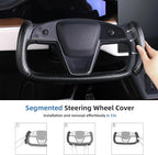 Steering Wheel Cover for Tesla Yoke Steering Wheel Cover Customzied for Tesla Model S 2021-Present/Model X 2021-Present Accessories,Anti-Slip,Comfortable Grip,Breathable,Matte Black