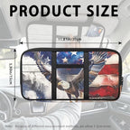 Flag Print Car Sun Visor Organizer Tactical Sunvisor Organizers with Zipper Storage Pouch Universal Accessories for Truck SUV,American Flag Eagle