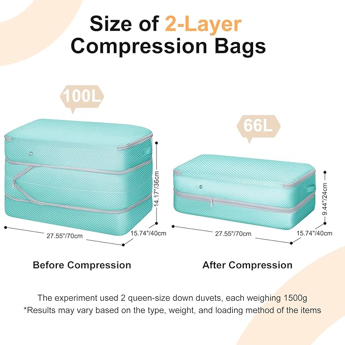Comforter Storage Bag - Large Capacity Bedding Storage Bags Ultra Space Saving Self Compression Organizer, Washable Compressi