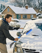 33'' Snow Brush and Ice Scraper for Car Windshield, Aluminum Extendable Snow Removal Tool for Car Window with Foam Grip, Soft Broom Head for Car SUV Vehicle Winter Accessories