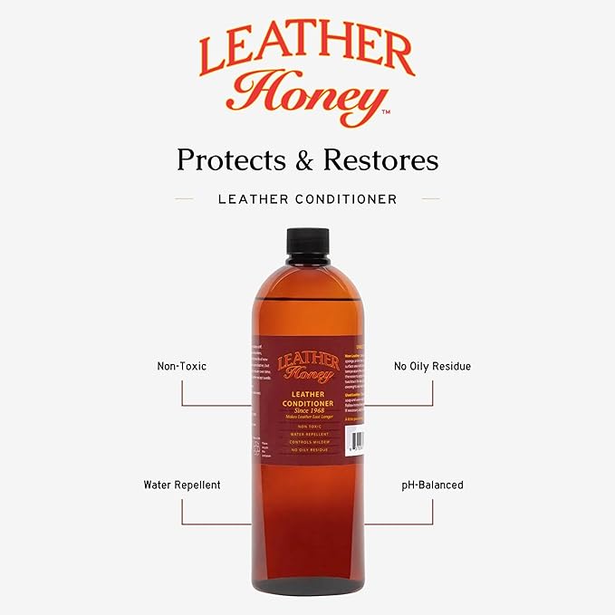 Leather Honey Leather Conditioner, Non-Toxic & Made in the USA Since 1968. Protect & Restore Leather Couches & Furniture, Car