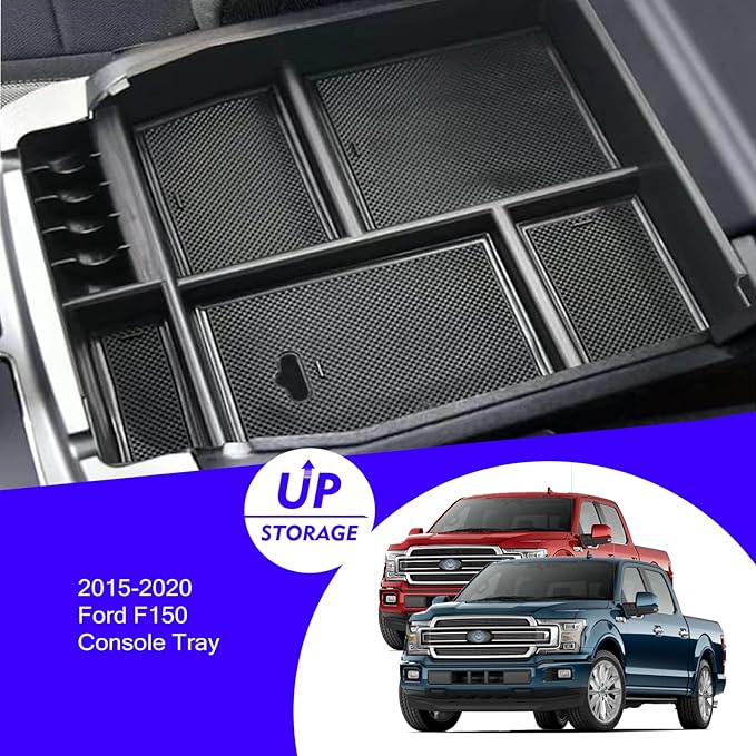 2018 F150 Console Tray Center Console Organizer Tray for 2015-2020 Ford F-150 Raptor Mid Armrest Glove Storage Box for Ford F150 2020 Accessories NOT for 2021 2022 F150