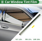 Motoforti Nano Ceramic Car Window Tint Film VLT 10% IRR 87% UVR 99% Dark Green 14.76 ft x 35.43 Inch Privacy Film 3mil PET 1 Pc