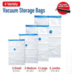 20-Pack Variety Vacuum Storage Bags for Comforters, Blankets & Clothes – Vacuum Sealed Compression Bags with Hand Pump – Spac