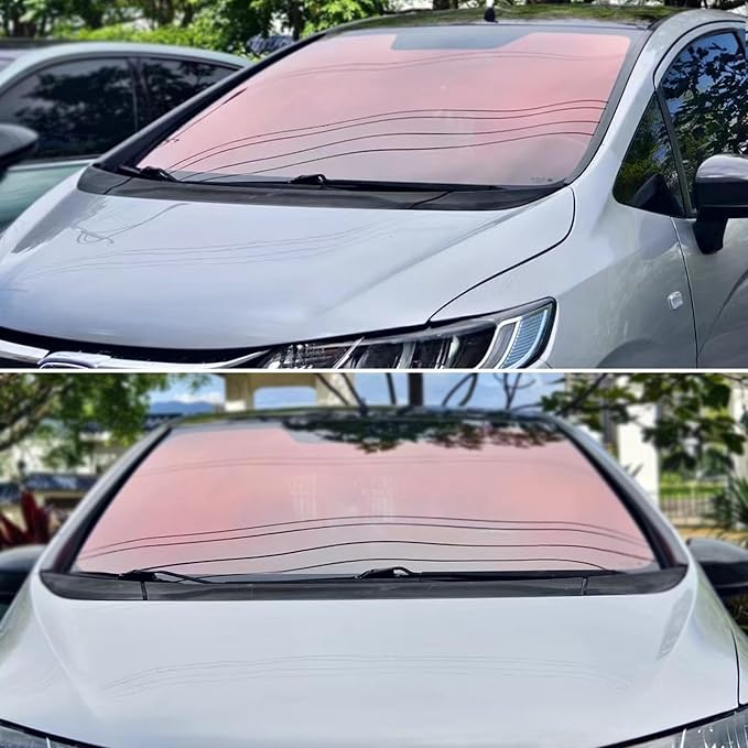 Chameleon Charming Red Windshield Tint 89.3% VLT Car Front Window Tint Colorful Red Color Change Effect Car Window Solar Protection Film, 59.84" x 1181.1" (The Whole Roll)
