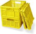 20L Folding Crate, 4Pack Plastic Storage Baskets Organizer for Home and Office,Collapsible Storage Crates for Home Office and