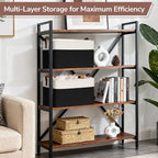 CHICVITA 4 Pack Large Storage Baskets for Shelves, Collapsible Fabric Storage Bins with Metal Frame Handles, Decorative Close
