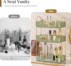 Aveniee Bathroom Counter Organizer, 3 Tier Perfume Skin Care Countertop Storage Shelf, Vanity Makeup Tray for Cosmetic Skinca