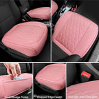 2 Pack Leather Front Car Seat Cover Bottom Car Seat, Anti-Slip and Full Wrap Driver Car Seat Protectors with Storage Pocket, 