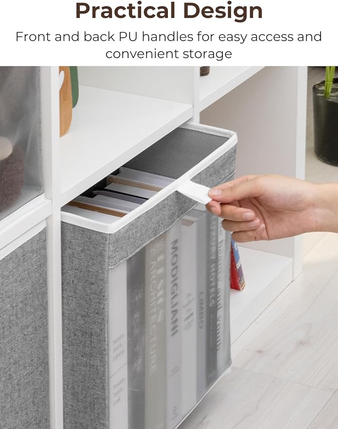 StorageWorks 13x13 Storage Cubes, Closet Storage Bins with Clear Window, Large Fabric Organizer for Clothes, Collapsible Stor