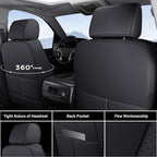 Coverado Chevy Silverado Seat Covers, Faux Leather Seat Covers Fit for Chevy Silverado GMC Sierra 2007-2025 1500, 2015-2025 2