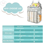 Maliton Hanging Diaper Caddy Organizer - Diaper Stacker for Changing Table, Crib, Playard or Wall & Nursery Organization Baby