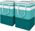 HomeHacks 2-Pack Large Laundry Basket, Waterproof, Freestanding Laundry Hamper, Collapsible Tall Clothes Hamper with Extended