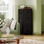 Somdot Dresser for Bedroom with 4 Drawers, Storage Organizer Chest of Drawers with Removable Fabric Bins for Closet Bedside L