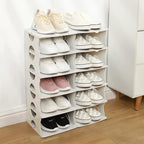 6-Tier Shoe Rack,Stackable Shoe Storage Organizer for Bedroom Entryway, Adjustable Shoe Rack,Shoe Slots Organizer Shelf, Easy