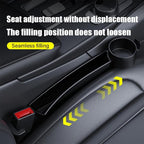 2 Pack Universal Dual Car Seat Gap Filler with Cup Holder, Car Gap Plug Seat Fillers with Cup Holders Odorless Black-Carbon Fiber Texture for Cars SUV Trucks, Console Side Gap Organizer Storage