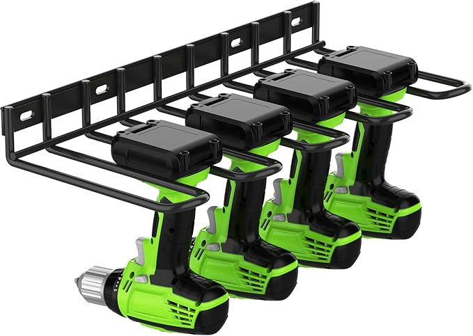ENONCI Power Tool Organizer, Drill Holder Wall Mount,Thickened Drill Rack,50 lb Garage Storage Heavy Duty Drill Organizer Uti