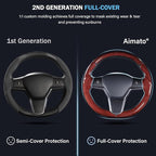Steering Wheel Cover for Tesla Model 3 (2017-2023) / Model Y (2020-2024),Anti-Slip,Comfortable Grip, Breathable,Customized for Tesla Model 3/Y Accessories,Bright Red