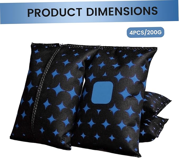 Car Dehumidifier Bags, 4 Pack Reusable Silicone Desiccant Bag with Color Indicator Silica Gel Packets for Windshield Fog &