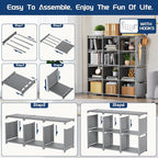 Mavivegue Book Shelf, 12 Cube Storage Organizer, DIY Bookcase, Metal Cube Bookshelf, Cubbies Closet Storage Organizer Shelves