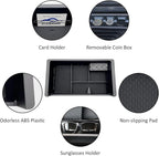 JOJOMARK Center Console Organizer Tray Compatible with 2014-2018 GMC Sierra Accessories, (2015-2020) Yukon/Chevy Tahoe Silverado Suburban, Armrest Storage Box Replaces 22817343(Black)