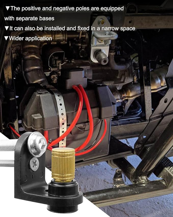 Battery Jump Post Kit with Cable and Mounting Bracket Fit for Can Am X3 Polaris RZR 2 or 4 Seats, Heavy Duty Remote Battery Charging Post Kit for UTV ATV Truck Car Trailer Boat Diesel Engine