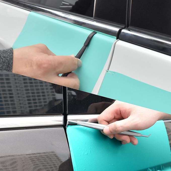 Zanch Car Wrapping Flexible Micro Squeegee/Curves Slot Tint Tool,Complete Tools for Automotive Vinyl Wrap Film Installation -