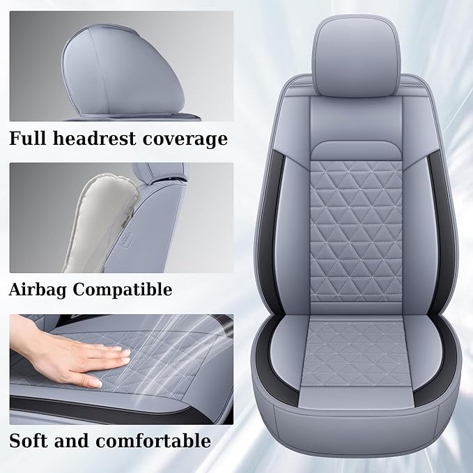 Coverado Car Seat Covers Full Set, Waterproof RAM 1500 Seat Cover Compatible with 2002-2025 RAM 1500 2500 3500 Crew Double Me