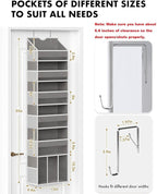 Over the Door Hanging Organizer for Bathroom & Nursery - 6 Shelf Closet Door Organizer, Anti Tilt 50LB Load Baby Behind Door 