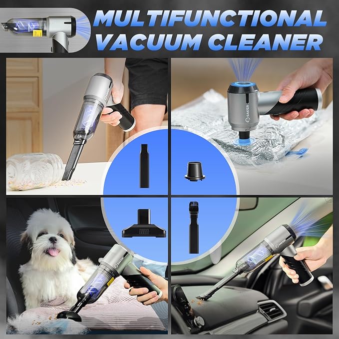 Saker Handheld Car Vacuum Portable Cordless17000PA Mini Air Duster Blower Rechargeable Foldable Vacuum Cleaner with Brushless