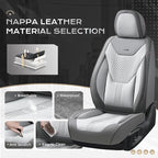 Coverado Car Seat Covers Full Set, Front Seat Covers with Lumbar Support and Back Seat Cover Waterproof Leather Automotive Se