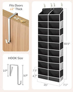 ULG Over The Door Shoe Organizer for Closet Fit 24-32 Pairs with Large Deep Pockets, Narrow Shoe Rack for Door Hanging Boots 