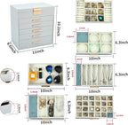 BOOVO Jewelry Boxes for Women, White and Black 6 Layer Large Jewelry Box for Necklace, Bracelet, Earrings, Rings Storage, Jew
