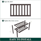 Smiry Bamboo Shoe Rack for Closet, 2 Tier Small Wooden Stackable Shoe Organizer, Free Standing Shoes Storage Shelf for Entryw