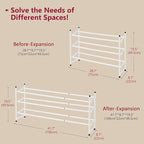 Tajsoon Expandable Shoe Rack for Closet 3 Tier, 28“-41“Adjustable & Stackable Shoe Shelf Storage, Metal Shoe Rack Organizer f
