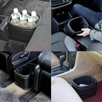Leather Car Trash Can, Luxury Car Organizer, Leakproof Garbage Can for Car and Trucks, Black