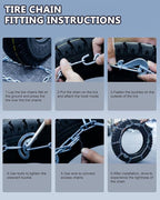 SCITOO QG2228CAM Snow Chains for Car Pickup Trucks SUV,Universal Emergency Tire Traction Chain,Anti-Skid Thickening Tire Chai