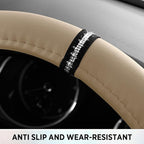 Road Comforts Leopard Steering Wheel Cover for Women, Cute Anti-Slip Microfiber Leather, Fits D Shape Flat Bottom Steering Wh