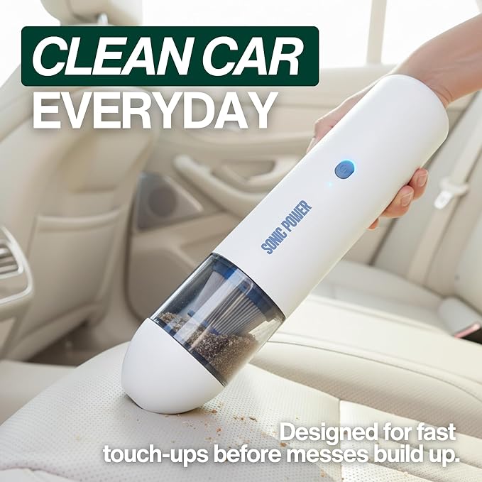 Portable Cordless Car Vacuum, 15000Pa High Suction Handheld Vacuum Cleaner, 2-in-1 Vacuum & Blower, with 4 Attachments & Port