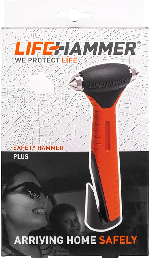 Lifehammer Safety Hammer Plus - Emergency Escape and Rescue Hammer With Seatbelt Cutter